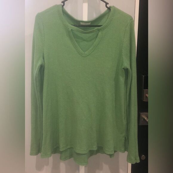 54. T.LA Anthropologie V-Neck Waffle Knit Top size XS - Picture 1 of 1